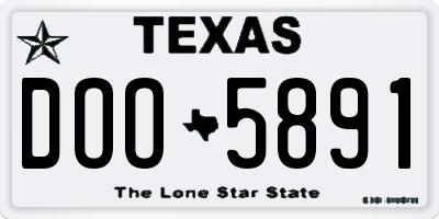 TX license plate DOO5891