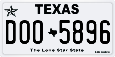 TX license plate DOO5896