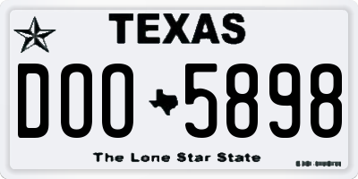 TX license plate DOO5898