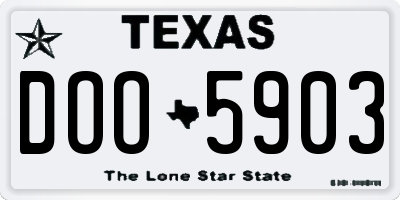 TX license plate DOO5903