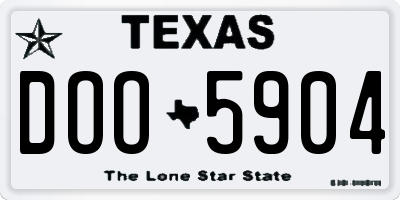 TX license plate DOO5904