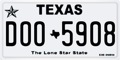 TX license plate DOO5908