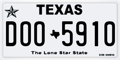TX license plate DOO5910