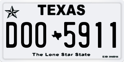 TX license plate DOO5911