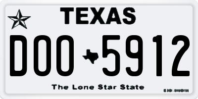TX license plate DOO5912