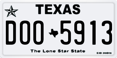 TX license plate DOO5913