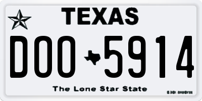 TX license plate DOO5914