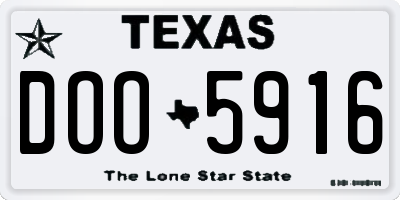 TX license plate DOO5916