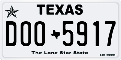 TX license plate DOO5917