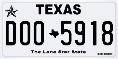 TX license plate DOO5918