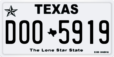 TX license plate DOO5919