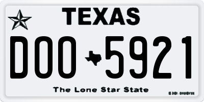 TX license plate DOO5921