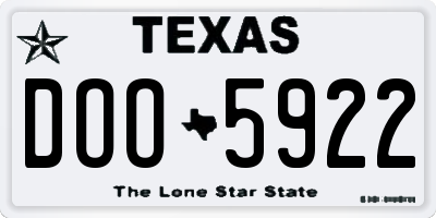 TX license plate DOO5922