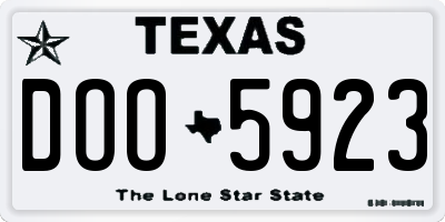 TX license plate DOO5923