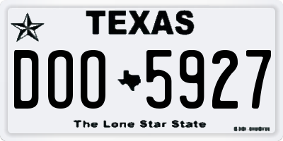 TX license plate DOO5927