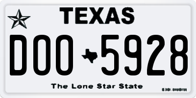 TX license plate DOO5928
