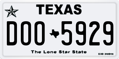 TX license plate DOO5929