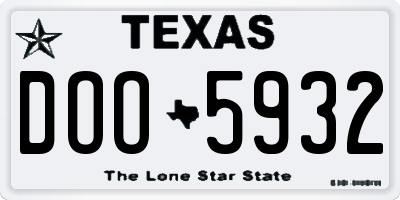 TX license plate DOO5932