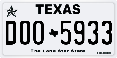 TX license plate DOO5933