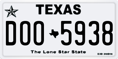 TX license plate DOO5938