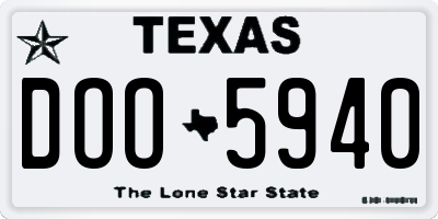 TX license plate DOO5940