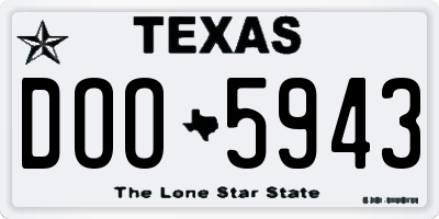 TX license plate DOO5943