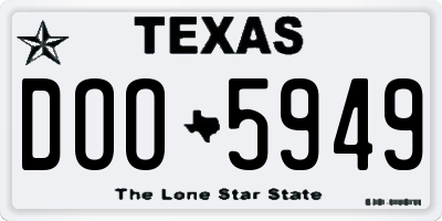 TX license plate DOO5949