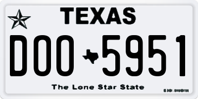 TX license plate DOO5951