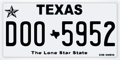 TX license plate DOO5952