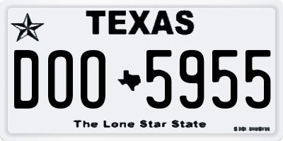 TX license plate DOO5955