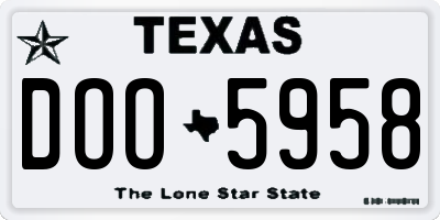 TX license plate DOO5958
