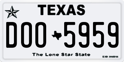 TX license plate DOO5959