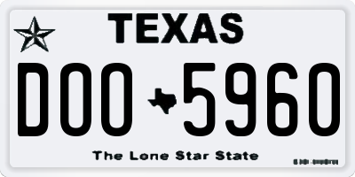 TX license plate DOO5960
