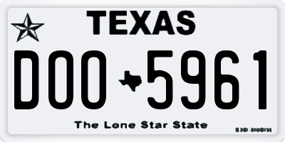 TX license plate DOO5961
