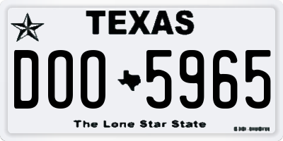 TX license plate DOO5965