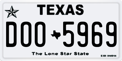 TX license plate DOO5969