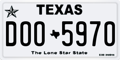 TX license plate DOO5970