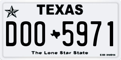 TX license plate DOO5971