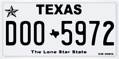 TX license plate DOO5972
