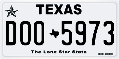 TX license plate DOO5973