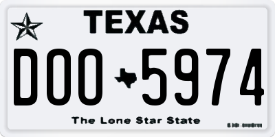 TX license plate DOO5974