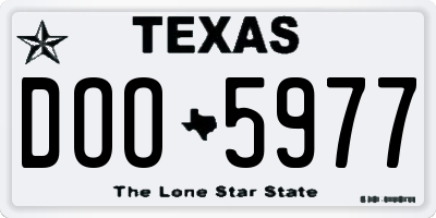 TX license plate DOO5977