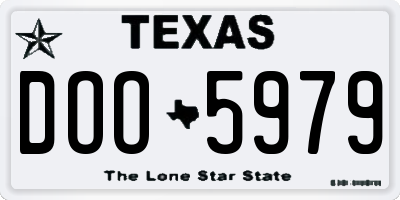 TX license plate DOO5979