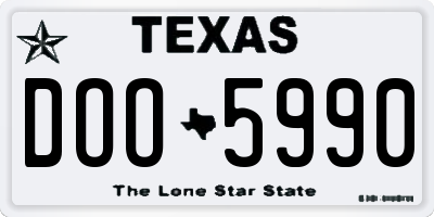 TX license plate DOO5990