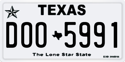 TX license plate DOO5991