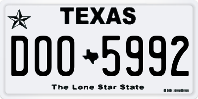 TX license plate DOO5992