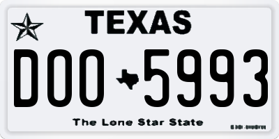 TX license plate DOO5993