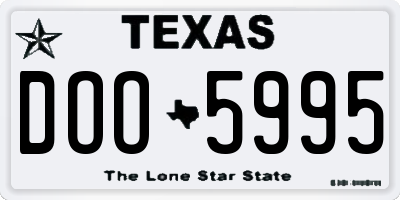 TX license plate DOO5995