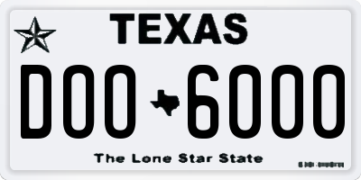 TX license plate DOO6000