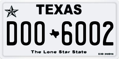 TX license plate DOO6002